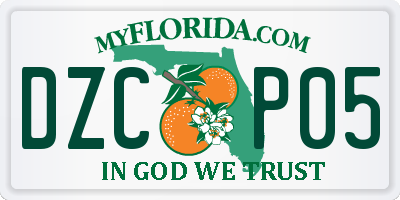 FL license plate DZCP05