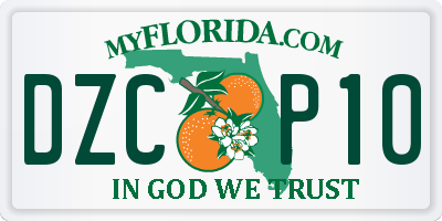 FL license plate DZCP10