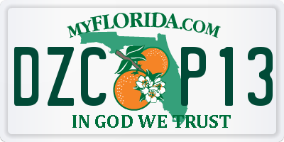 FL license plate DZCP13