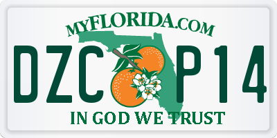 FL license plate DZCP14