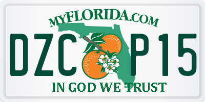 FL license plate DZCP15