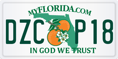 FL license plate DZCP18
