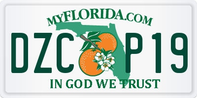 FL license plate DZCP19