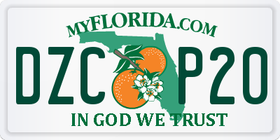 FL license plate DZCP20