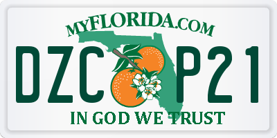 FL license plate DZCP21
