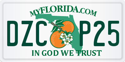 FL license plate DZCP25
