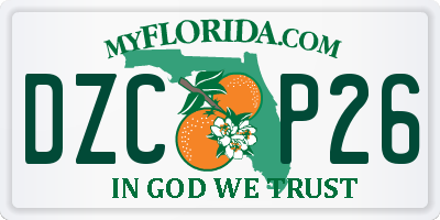 FL license plate DZCP26