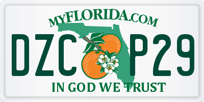 FL license plate DZCP29