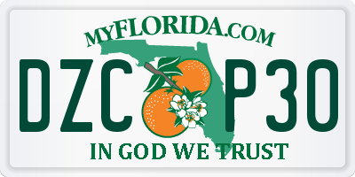 FL license plate DZCP30