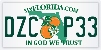 FL license plate DZCP33