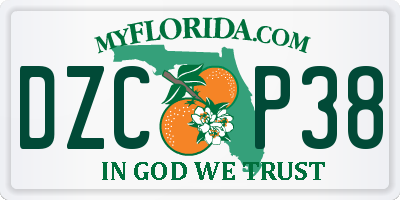 FL license plate DZCP38