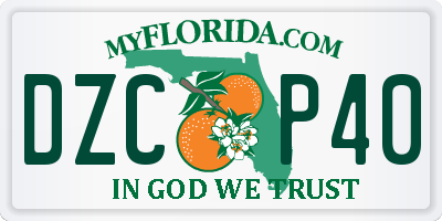 FL license plate DZCP40