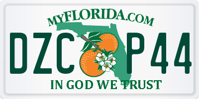 FL license plate DZCP44