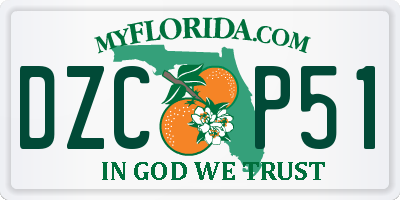 FL license plate DZCP51