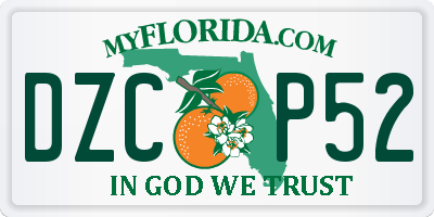 FL license plate DZCP52
