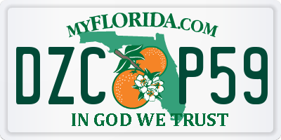 FL license plate DZCP59