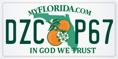 FL license plate DZCP67