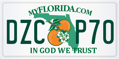 FL license plate DZCP70