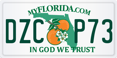 FL license plate DZCP73