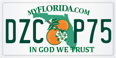 FL license plate DZCP75