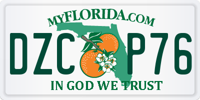 FL license plate DZCP76