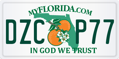 FL license plate DZCP77