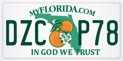 FL license plate DZCP78