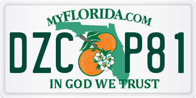 FL license plate DZCP81