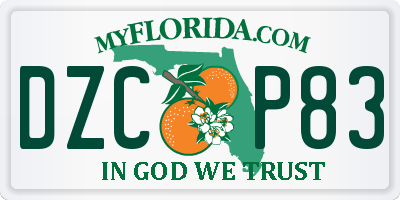 FL license plate DZCP83