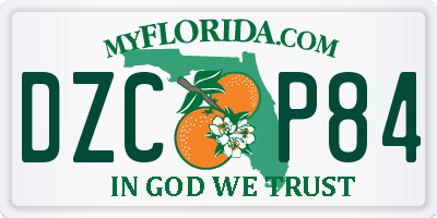 FL license plate DZCP84