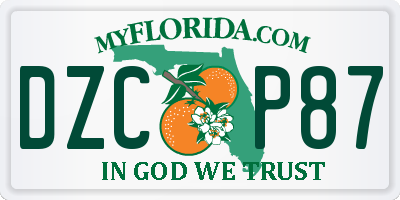 FL license plate DZCP87