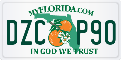 FL license plate DZCP90