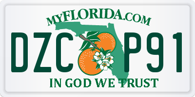 FL license plate DZCP91