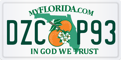 FL license plate DZCP93