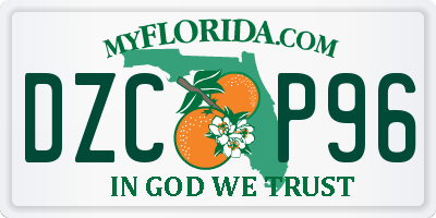 FL license plate DZCP96