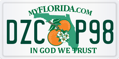 FL license plate DZCP98