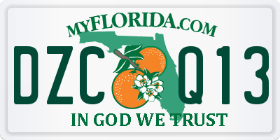 FL license plate DZCQ13