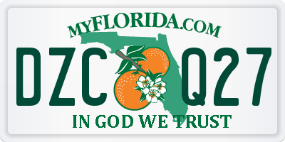 FL license plate DZCQ27