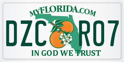 FL license plate DZCR07