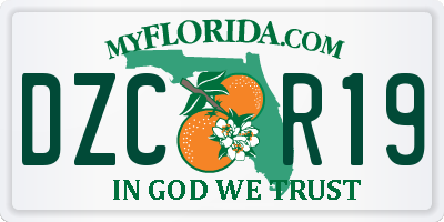 FL license plate DZCR19