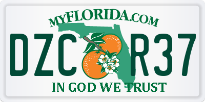 FL license plate DZCR37