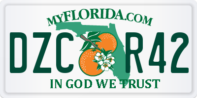 FL license plate DZCR42