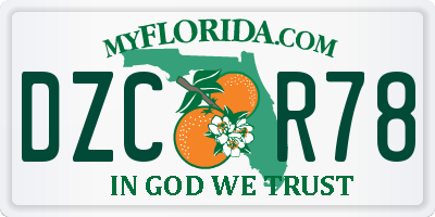 FL license plate DZCR78