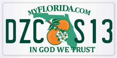 FL license plate DZCS13