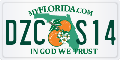 FL license plate DZCS14