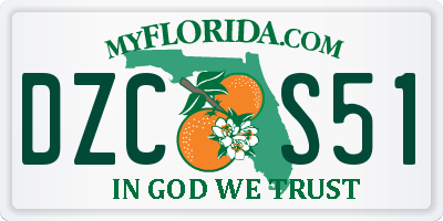 FL license plate DZCS51