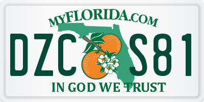 FL license plate DZCS81