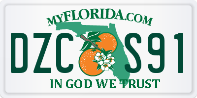 FL license plate DZCS91