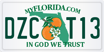 FL license plate DZCT13