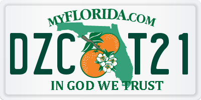 FL license plate DZCT21